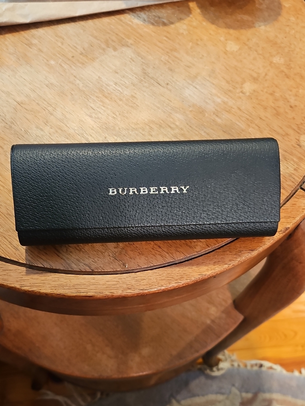 Burberry Black Leather Glasses Case